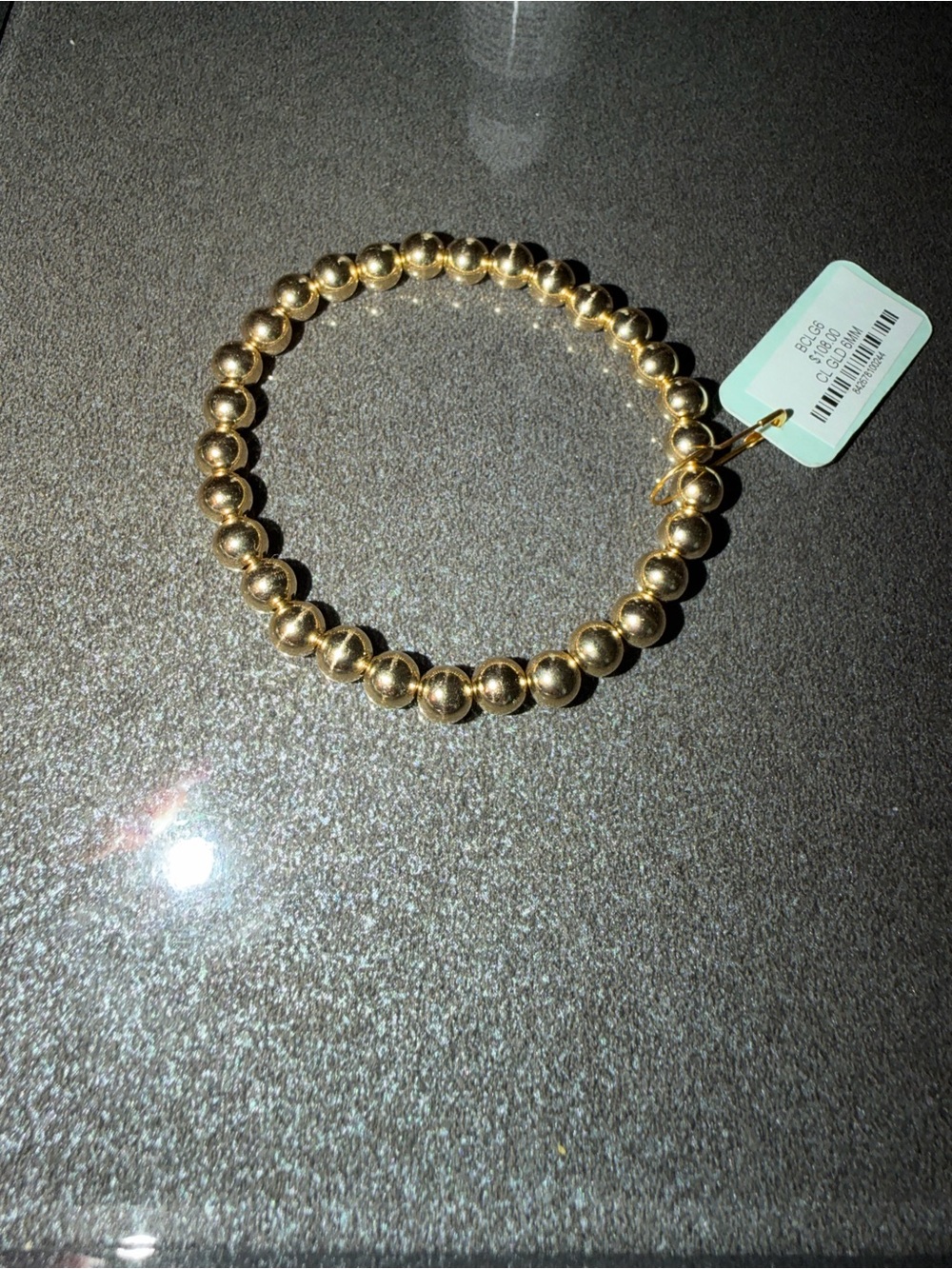 Enewton classic gold 5mm Beaded Stretch Bracelet NWT